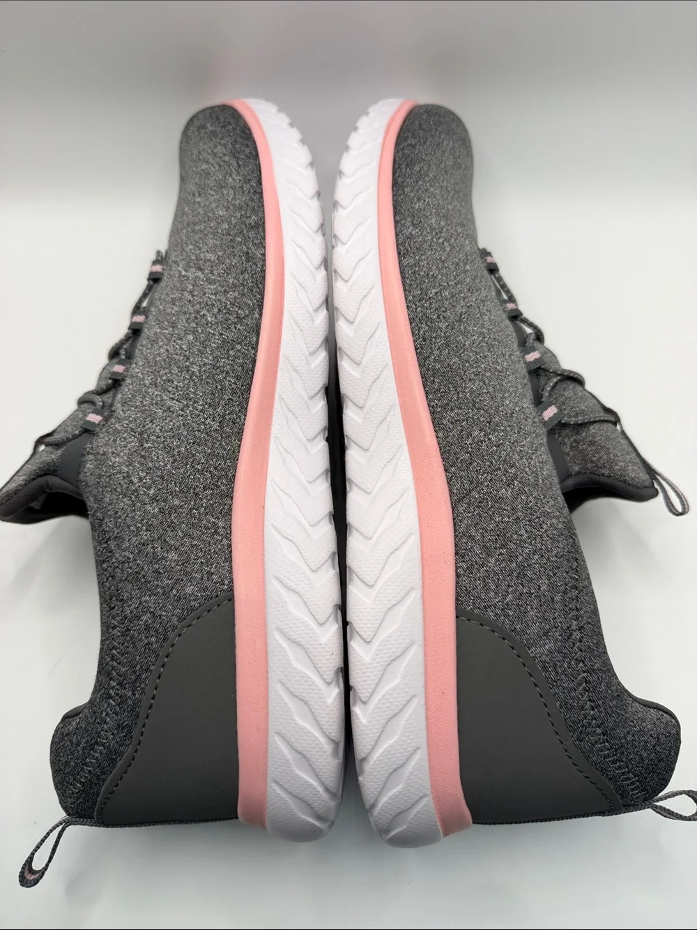 Gray & Pink Slip-On Knit Walking Sneakers NWOT